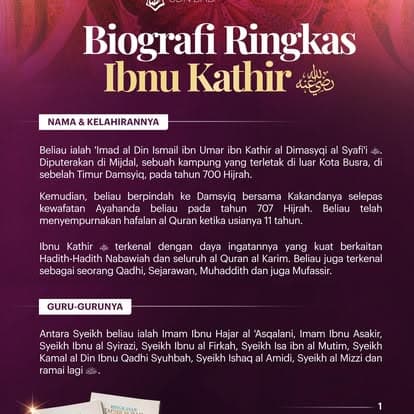 Biografi Ringkas Ibnu Kathir — Latar Kehidupan